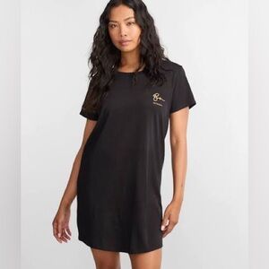 Bare Necessities Black Sleep Shirt with Gold Logo NWT